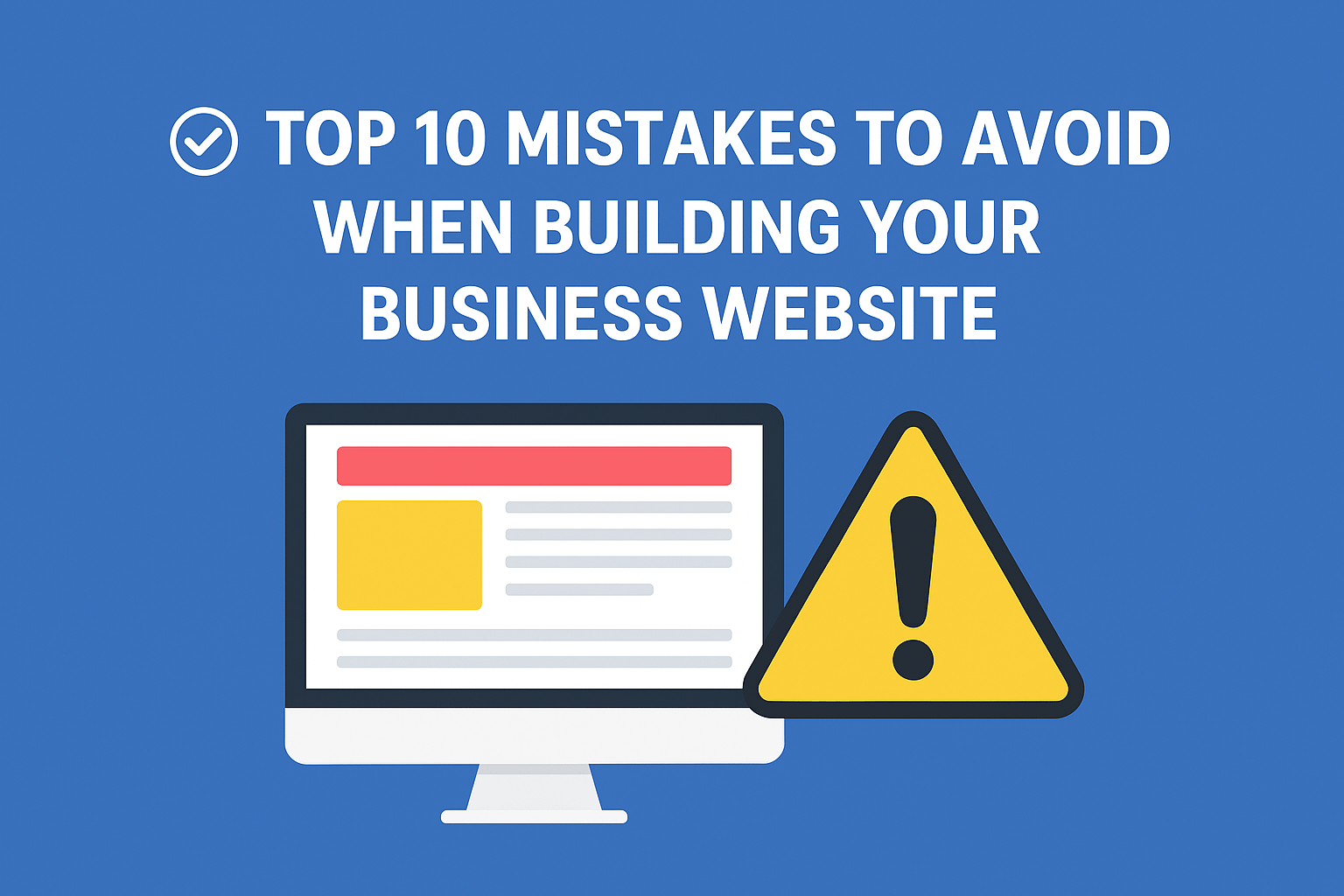 Business website mistakes illustration
